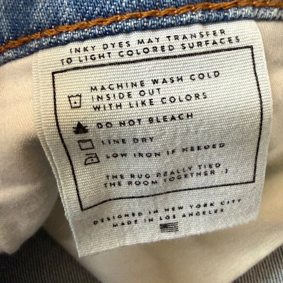 AYR The Day Off Denim Jean Shorts Mom's Pool Womens Size 31 Frayed Hem Stretch - Picture 7 of 10